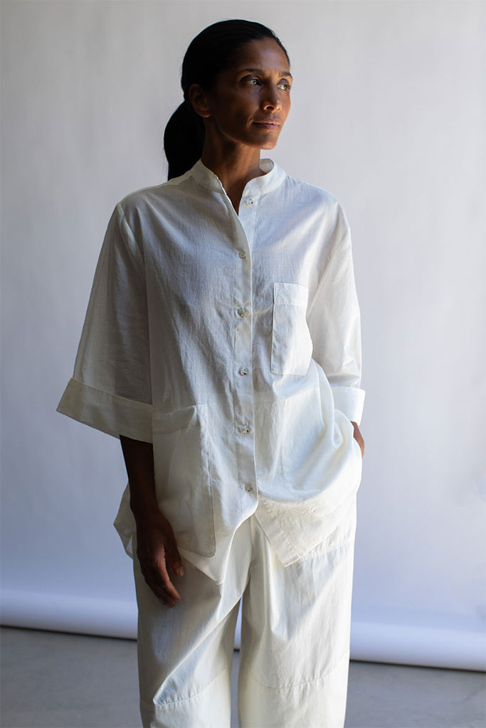 Organic Cotton 7/8th Shirt - Softest Cream