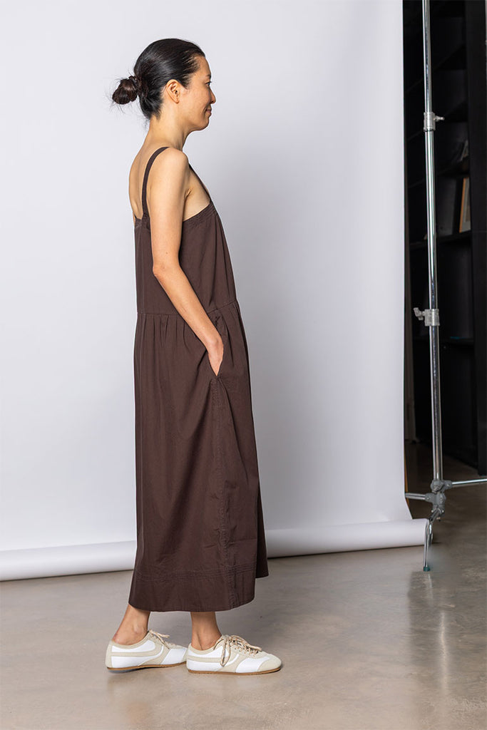 Organic Cotton French Slip Dress - Cacao