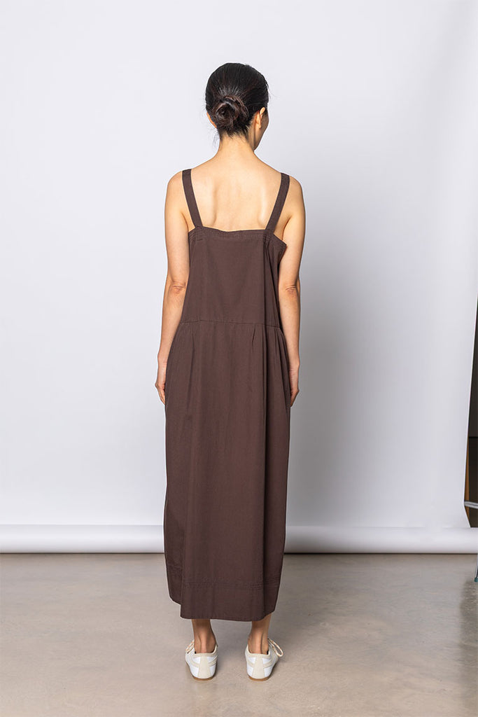 Organic Cotton French Slip Dress - Cacao