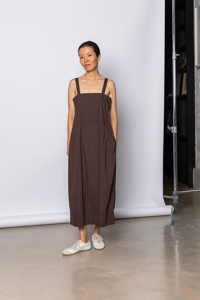 Organic Cotton French Slip Dress - Cacao