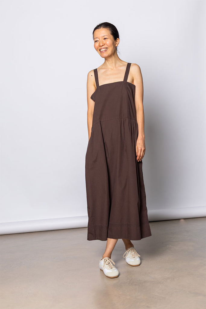 Organic Cotton French Slip Dress - Cacao