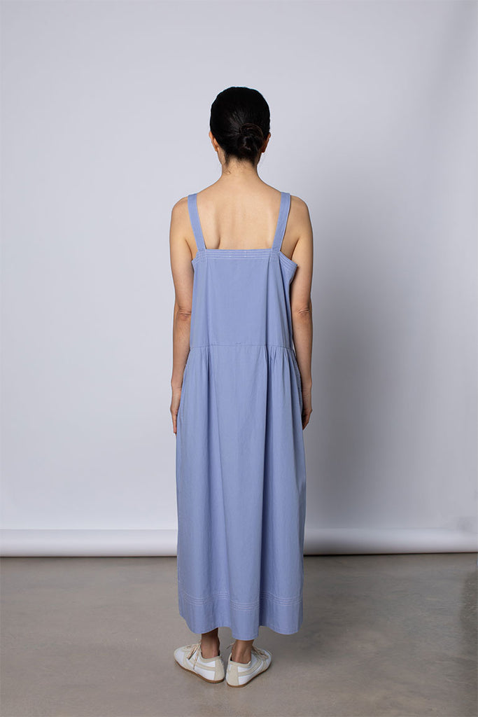 Organic Cotton French Slip Dress - Dream Blue