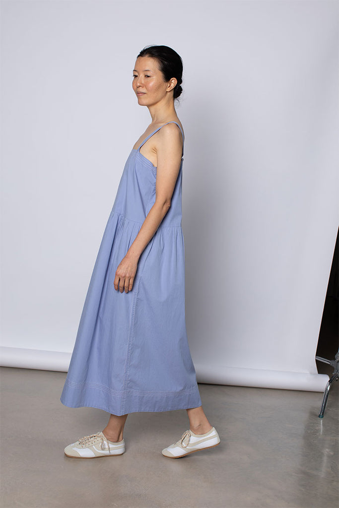 Organic Cotton French Slip Dress - Dream Blue