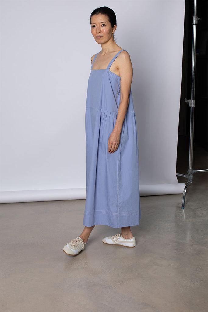 Organic Cotton French Slip Dress - Dream Blue