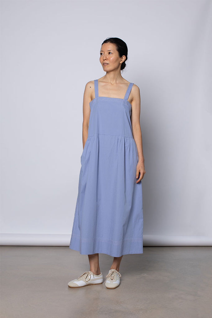 Organic Cotton French Slip Dress - Dream Blue