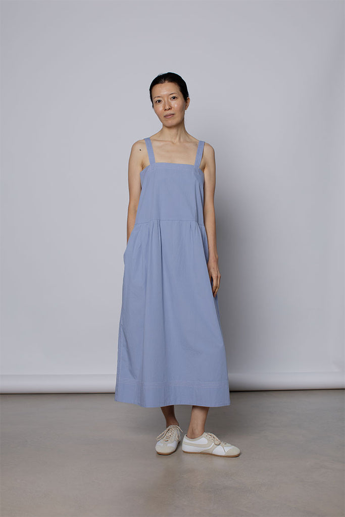 Organic Cotton French Slip Dress - Dream Blue
