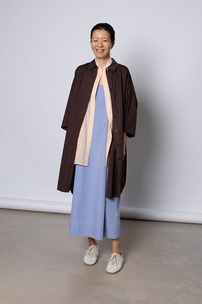 Organic Cotton French Slip Dress - Dream Blue