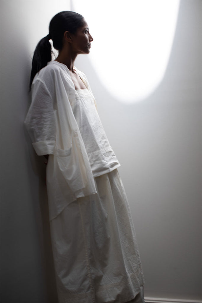 Organic Cotton French Slip Dress - Softest Cream