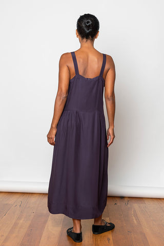 Organic Silk French Slip Dress - Deep Purple