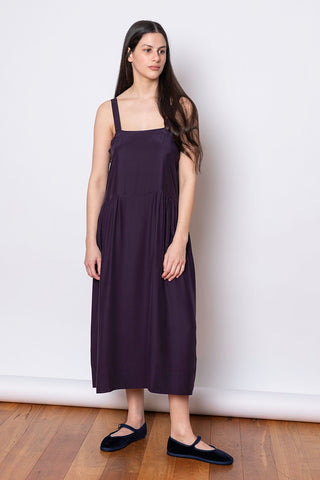 Organic Silk French Slip Dress - Deep Purple