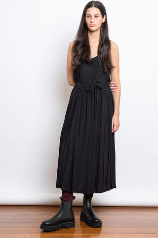 Organic Silk Pleated Skirt - Black