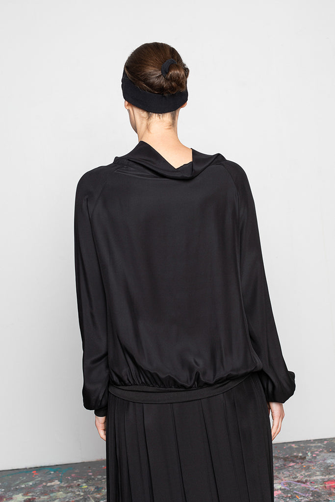 Organic Silk Sweatshirt - Black