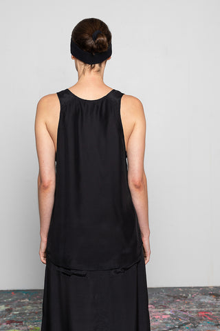 Organic Silk Tank - Black