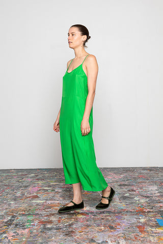 Organic Silk Slip Dress - Green