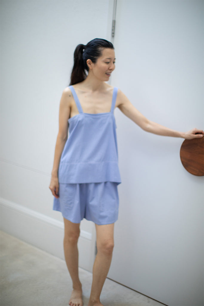 Organic Cotton Shorter Shorts - Dream Blue