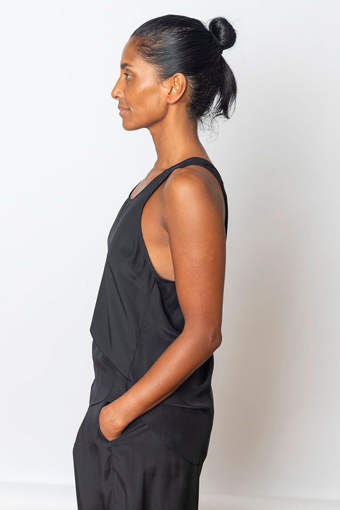 Organic Silk Tank - Black