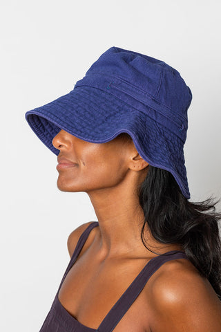 Over Dyed Denim Sun Hat - Purple