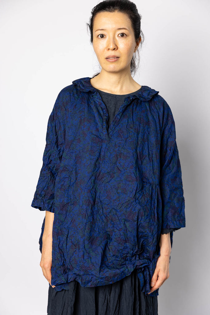Overdyed Liberty Floral Blouse -  Royal Blue