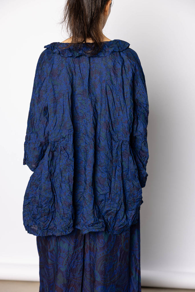 Overdyed Liberty Floral Blouse -  Royal Blue