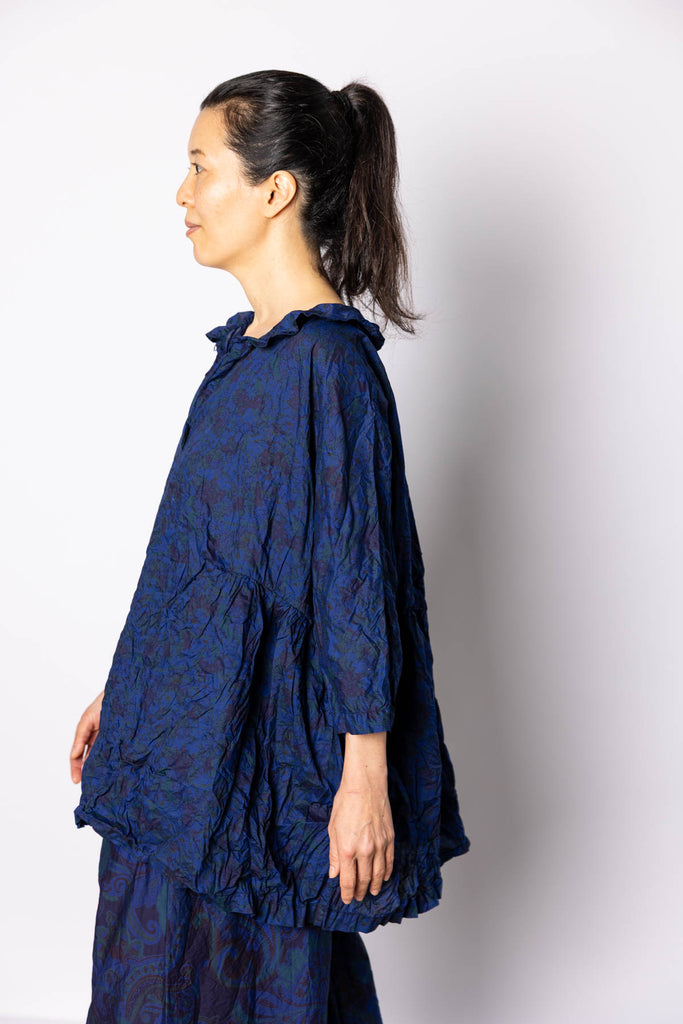 Overdyed Liberty Floral Blouse -  Royal Blue