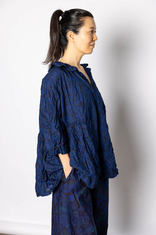 Overdyed Liberty Floral Blouse -  Royal Blue