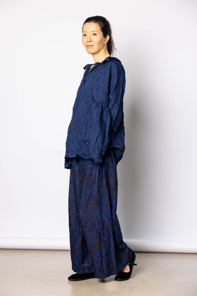 Overdyed Liberty Floral Blouse -  Royal Blue