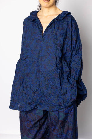 Overdyed Liberty Floral Blouse -  Royal Blue