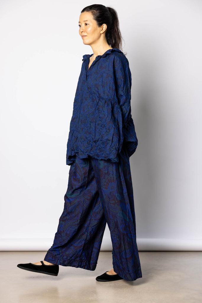 Overdyed Liberty Floral Blouse -  Royal Blue