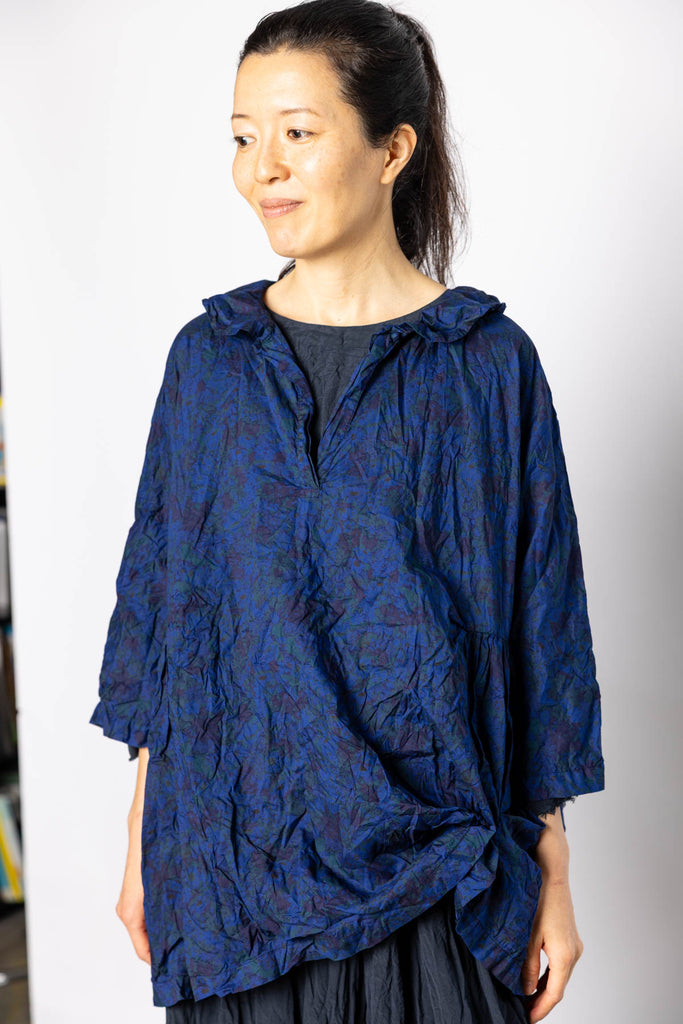 Overdyed Liberty Floral Blouse -  Royal Blue