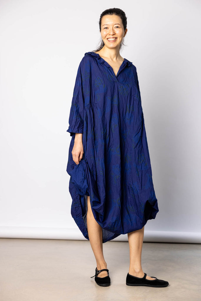 Overdyed Liberty Floral Dress - Royal Blue