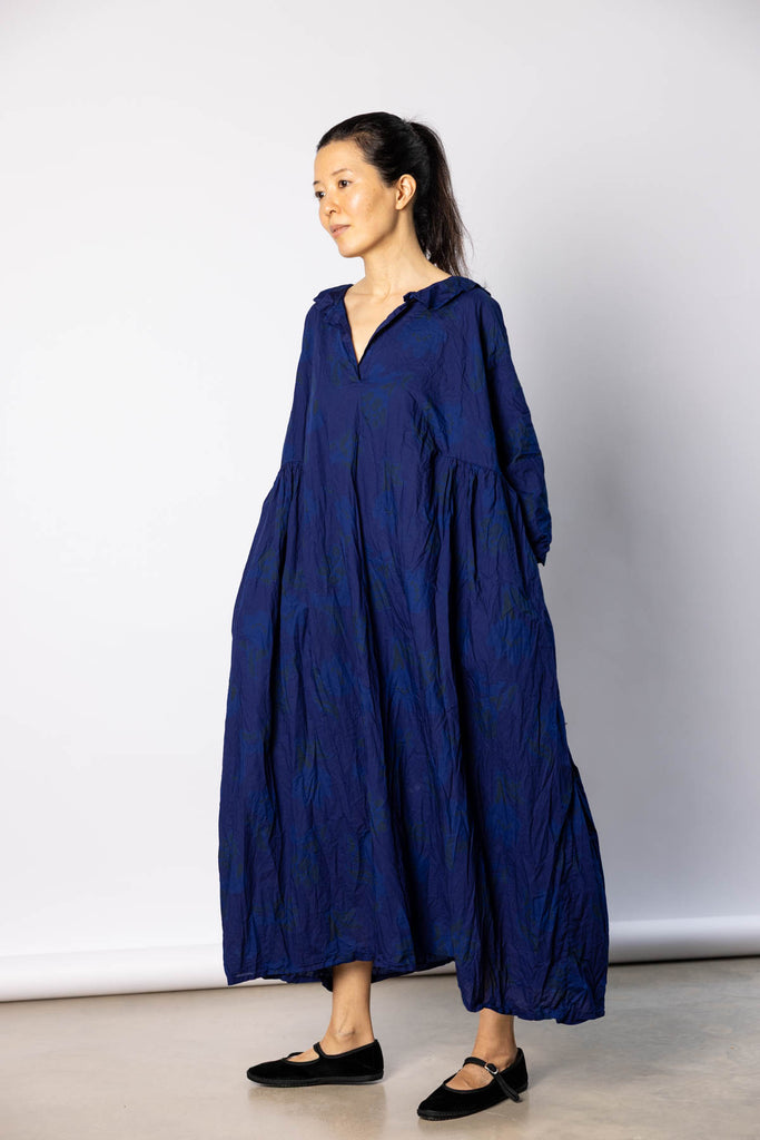 Overdyed Liberty Floral Dress - Royal Blue