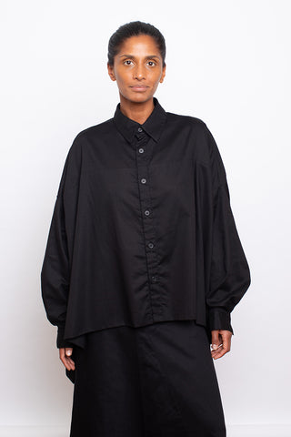 Oversized Double Front Blouse - Black