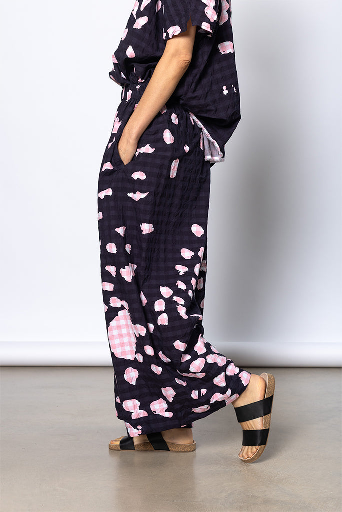 Pantalone Trousers Pigiama Plus Lavato - Corallo Drawing