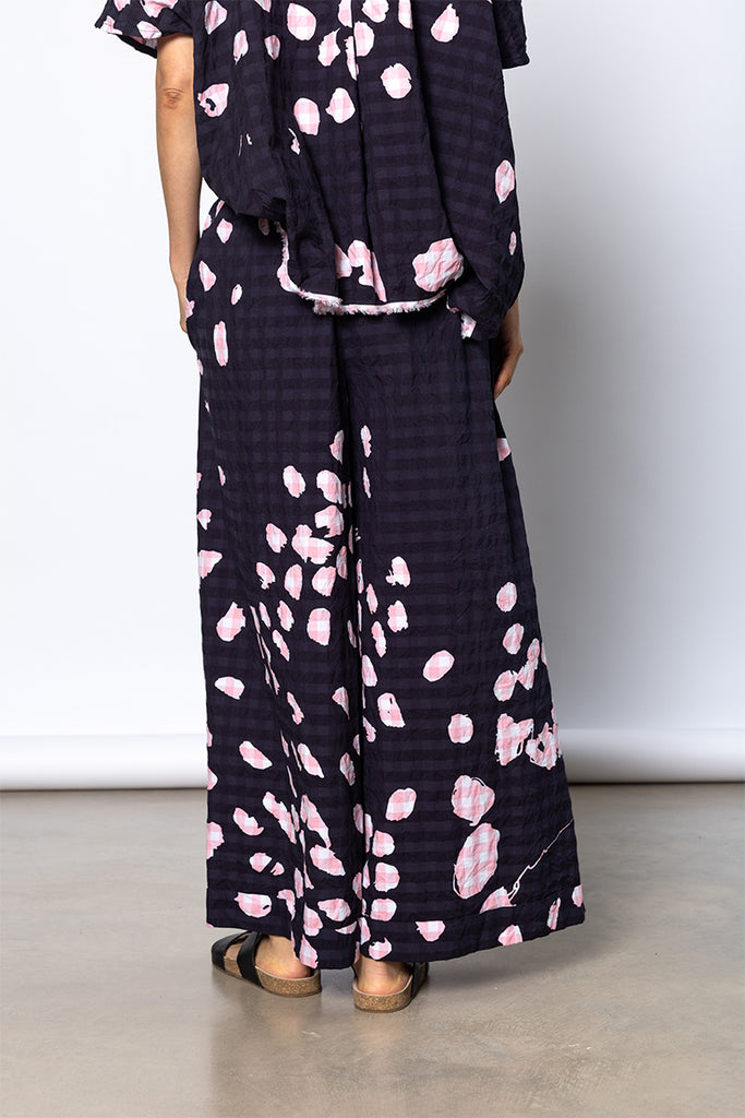Pantalone Trousers Pigiama Plus Lavato - Corallo Drawing