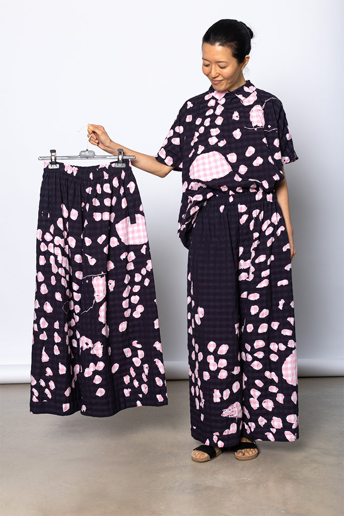 Pantalone Trousers Pigiama Plus Lavato - Corallo Drawing