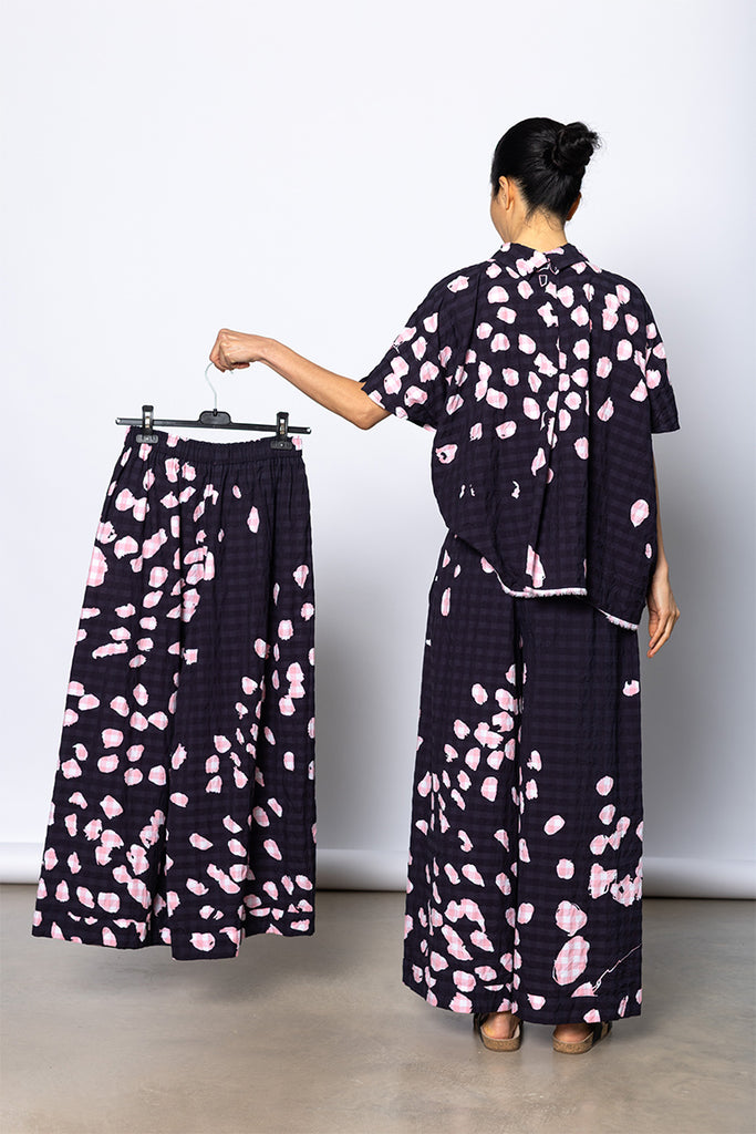 Pantalone Trousers Pigiama Plus Lavato - Corallo Drawing