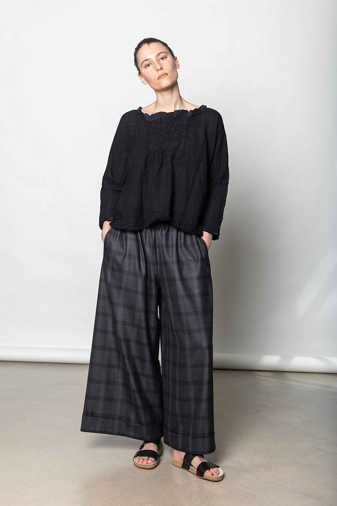 Pantalone Trousers Pigiama Tasche Check - Anthracite/Grigio