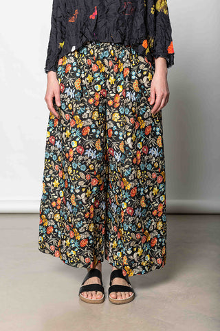 Pantalone Trousers Pigiama Tasche Lavato - Multi Floral