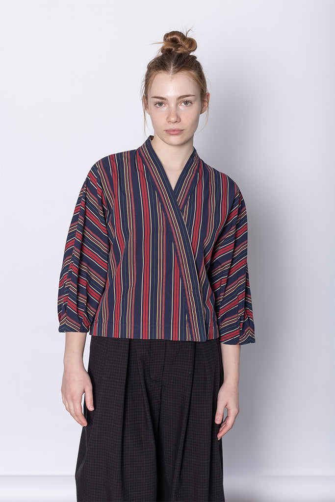 Pantry Stripe Cotton Wrap Shirt - Multi