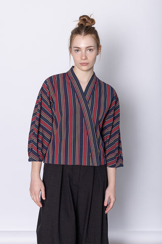 Pantry Stripe Cotton Wrap Shirt - Multi