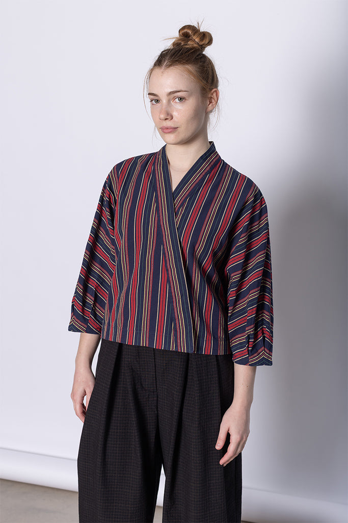 Pantry Stripe Cotton Wrap Shirt - Multi