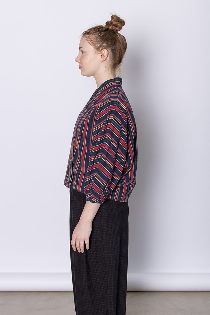 Pantry Stripe Cotton Wrap Shirt - Multi