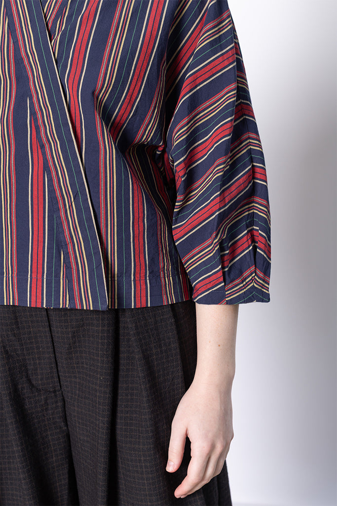 Pantry Stripe Cotton Wrap Shirt - Multi