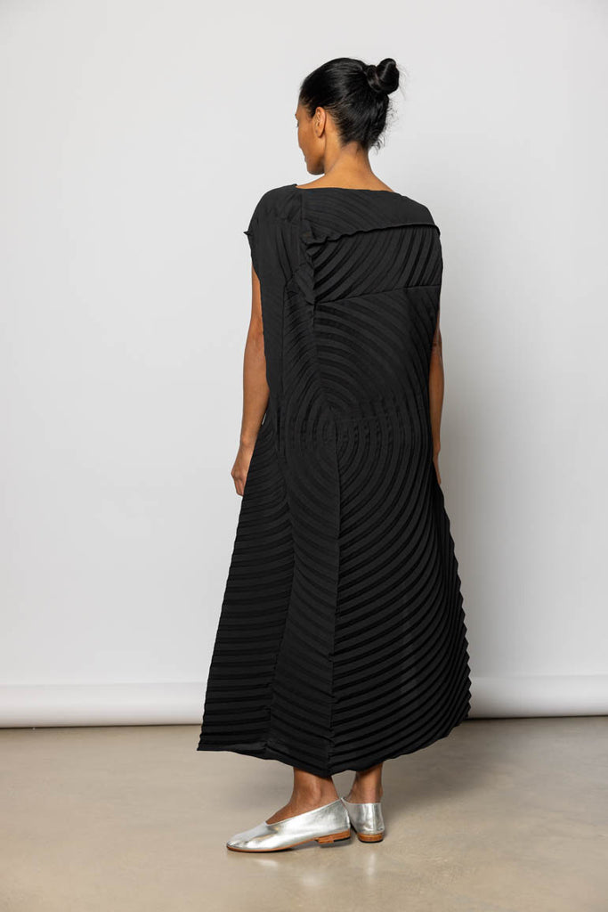 Paper Bag Pleats Dress - Black