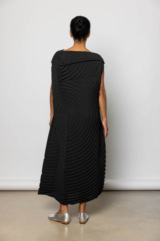 Paper Bag Pleats Dress - Black