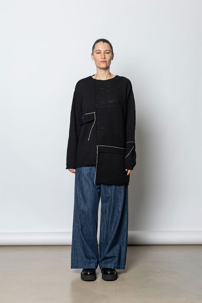 Patchwork Pullover - Black