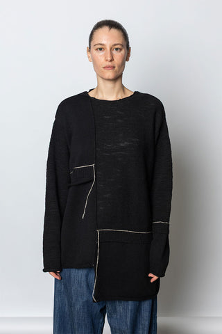 Patchwork Pullover - Black