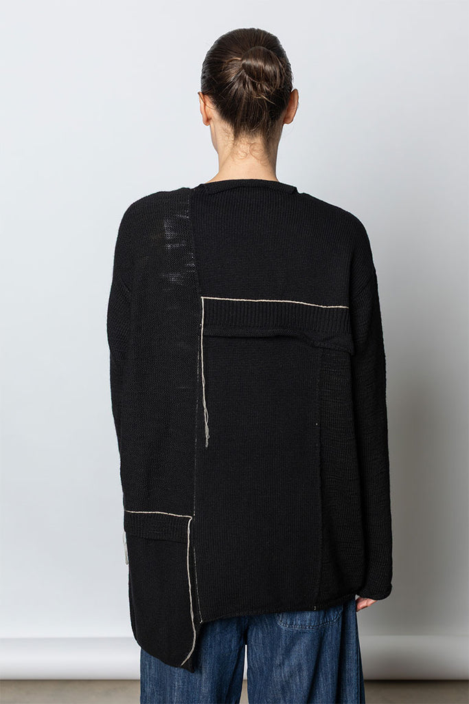 Patchwork Pullover - Black