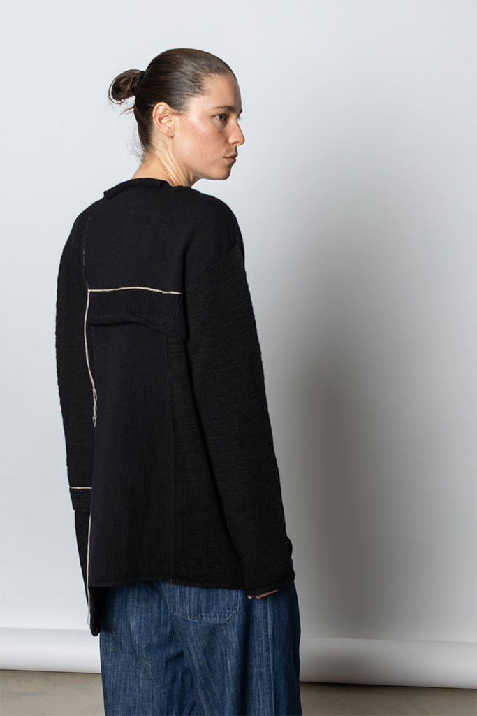 Patchwork Pullover - Black