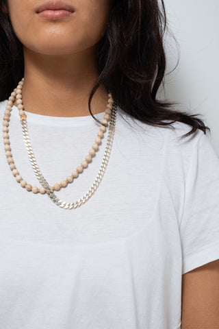 Perlenpanzerkette Necklace - Natural/Silver